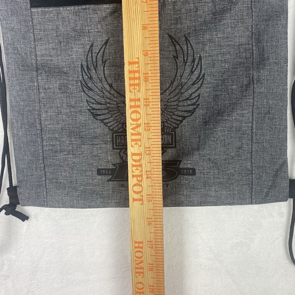 Harley Davidson String Drawstring Backpack Bag Gr… - image 5